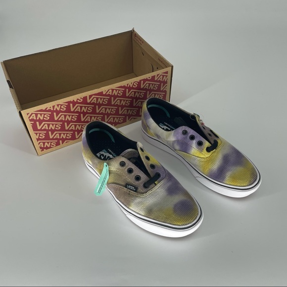 VANS NEW BLOTCHED COMFYCUSH ERA WOMEN’S SNEAKERS PURPLE YELLOW SKATE SHOE NWT - Picture 3 of 9